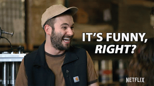 Man Smiling With Carhartt Vest Says It's Funny Right GIF