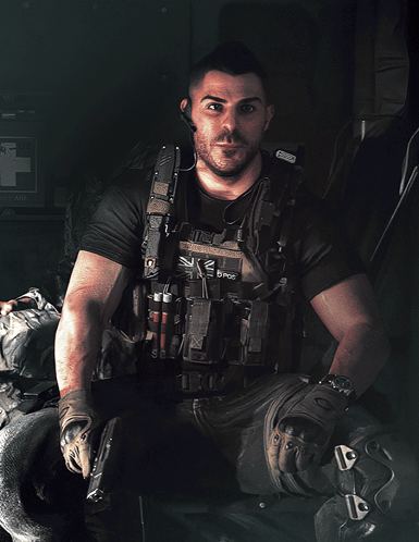A Man Wearing A Vest That Says ' K2 D Pos ' On It GIF