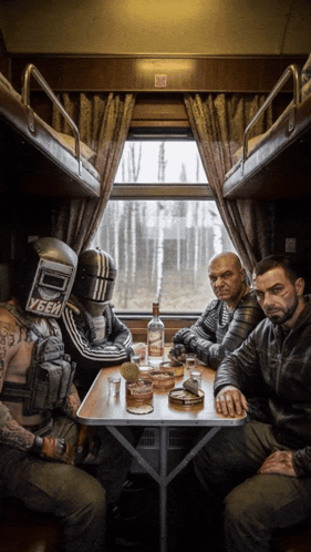 A Man Wearing A Welding Helmet Has The Word Yebh Written On His Back GIF