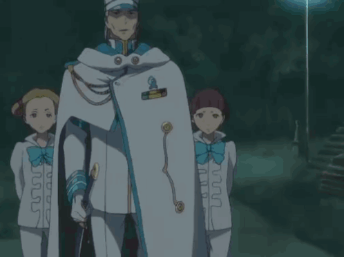 A Man Wearing A White And Blue Hat With A Gold Emblem On It GIF
