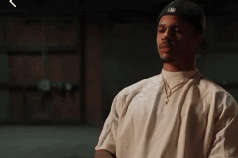 Man In White Shirt And Black Hat With L GIF