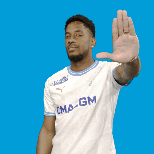 A Man Wearing A White Shirt That Says Cma Gm GIF