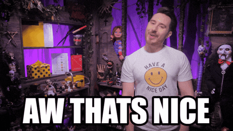 A Man Wearing A White Shirt That Says Have A Nice Day GIF