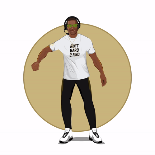 A Man Wearing A White T-Shirt That Says Ain T Hard 2 Find GIF