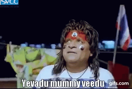 A Man Wearing A Wig And A Bandana Says Yevadu Mummy Vedu GIF