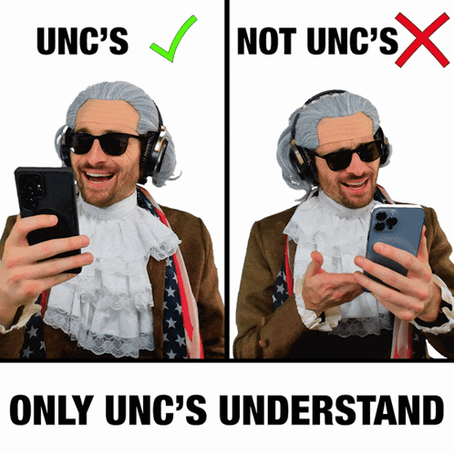 A Man Wearing A Wig And Headphones Is Holding A Cell Phone With The Words Only Unc 'S Understand Underneath Him GIF