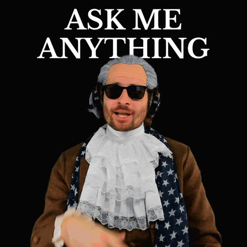 Man With Wig And Sunglasses Asking Anything GIF