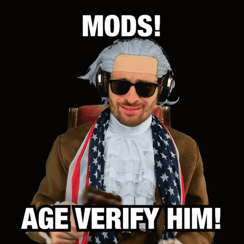 Man With Wig And Sunglasses Mods Age Verify Him GIF