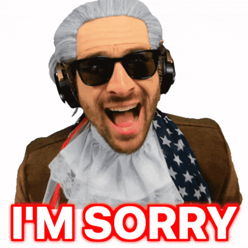 Man Wearing Wig And Sunglasses Saying I Sorry GIF