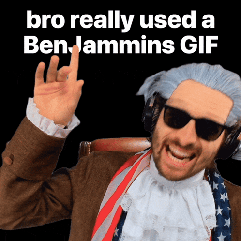 A Man Wearing A Wig And Sunglasses With The Words Bro Really Used A Benjamins Gif Above Him GIF