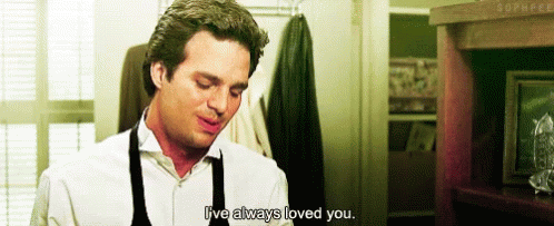 A Man Wearing An Apron Says " Live Always Loved You " GIF