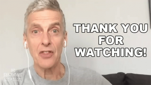 A Man Wearing Ear Buds Says " Thank You For Watching " GIF