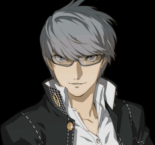 A Man Wearing Glasses And A Black Jacket With A Gold Button GIF