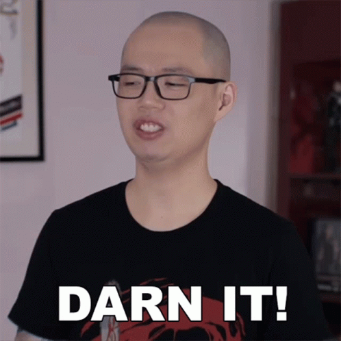 A Man Wearing Glasses And A Black Shirt Is Saying Darn It GIF