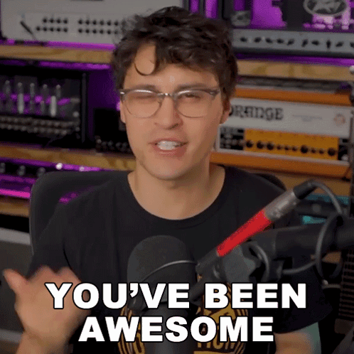 A Man Wearing Glasses And A Black Shirt Says " You 'Ve Been Awesome " GIF