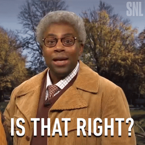 A Man Wearing Glasses And A Brown Coat Is Asking Is That Right GIF