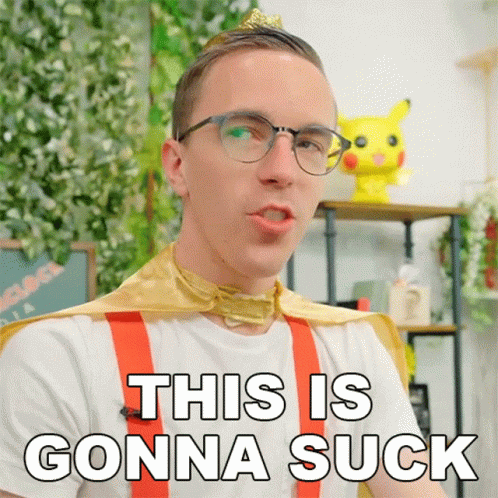 A Man Wearing Glasses And A Cape Is Saying This Is Gonna Suck GIF
