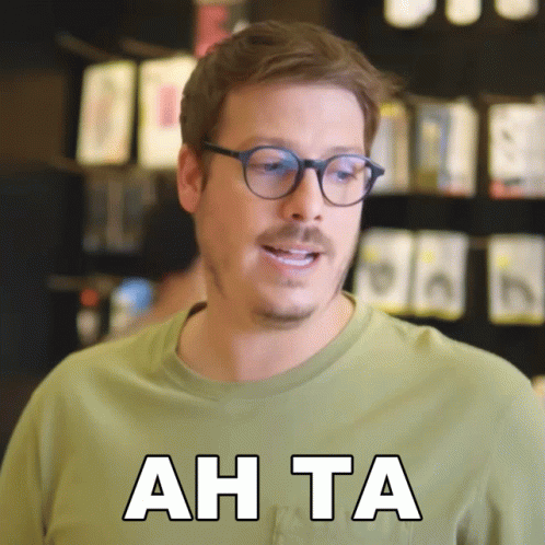 Man With Glasses And Green Shirt Ah Ta GIF