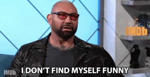 A Man Wearing Glasses And A Leather Jacket Says I Don 'T Find Myself Funny GIF
