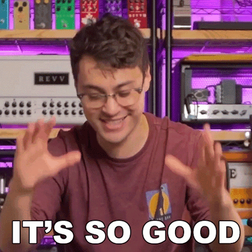 A Man Wearing Glasses And A Maroon Shirt Says It 'S So Good . GIF