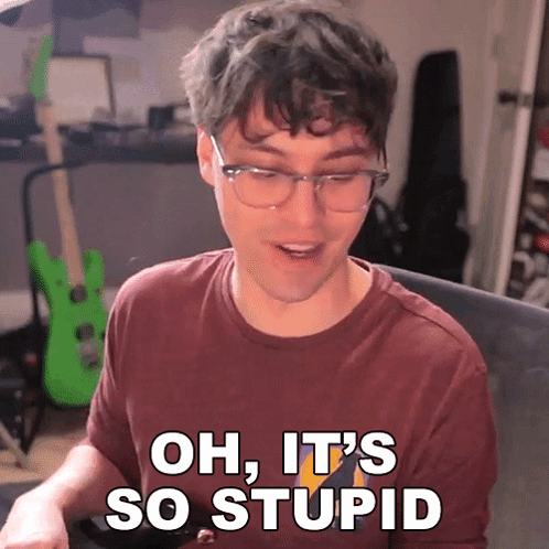 A Man Wearing Glasses And A Maroon Shirt Says Oh It 'S So Stupid GIF
