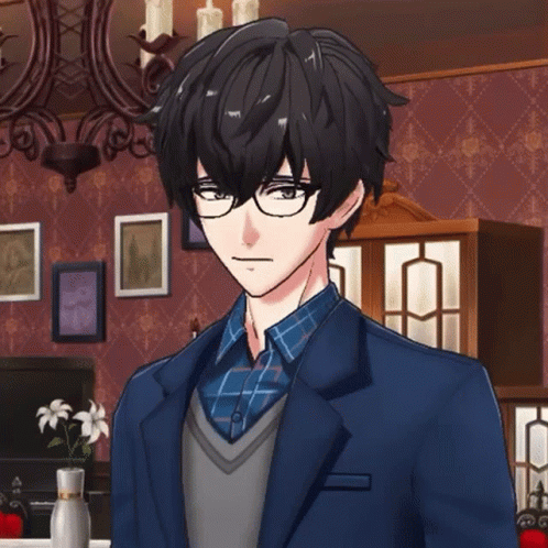A Man Wearing Glasses And A Plaid Shirt Stands In A Living Room GIF
