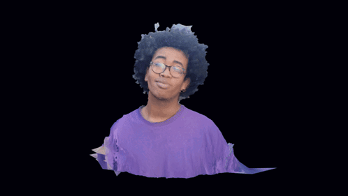 A Man Wearing Glasses And A Purple Shirt GIF