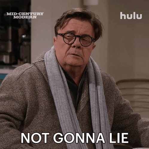 A Man Wearing Glasses And A Scarf Says Not Gonna Lie GIF