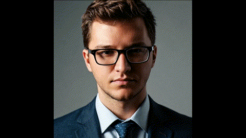 A Man Wearing Glasses And A Suit And Tie GIF