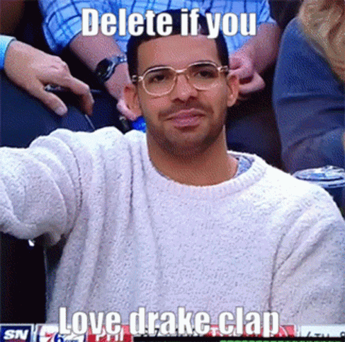 A Man Wearing Glasses And A White Sweater Says Delete If You Love Drake GIF