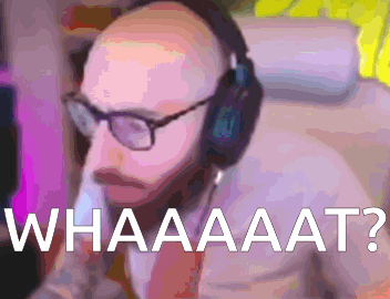 A Man Wearing Glasses And Headphones With The Words Whaaaat Behind Him GIF