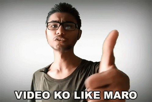 A Man Wearing Glasses Gives A Thumbs Up With The Caption Video Ko Like Maro GIF