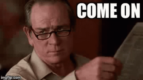 A Man Wearing Glasses Is Holding A Piece Of Paper And Says `` Come On '' . GIF