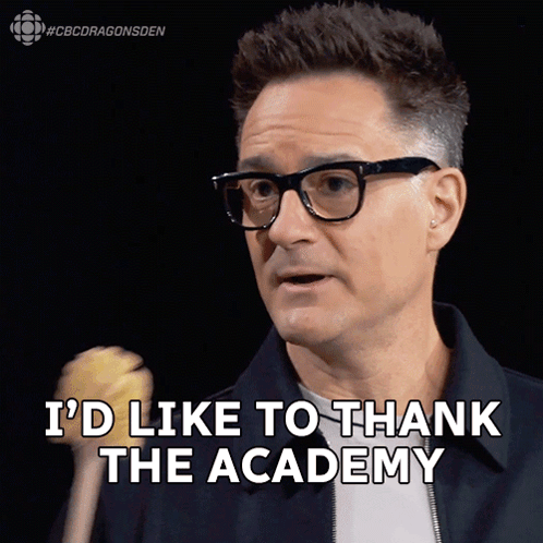 A Man Wearing Glasses Is Saying I 'D Like To Thank The Academy GIF