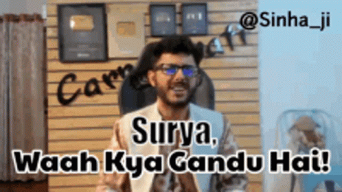 Man With Glasses Saying Surya Waah Kya Gandu Hai GIF