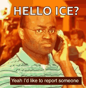 A Man Wearing Glasses Is Talking On A Cell Phone And Says Hello Ice GIF