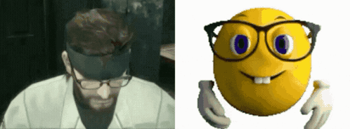 A Man Wearing Glasses Next To A Smiley Face With Glasses GIF
