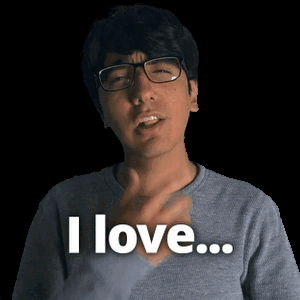 A Man Wearing Glasses Says I Love GIF