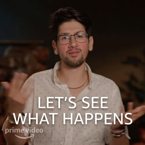A Man Wearing Glasses Says Let 'S See What Happens In A Prime Video Ad GIF