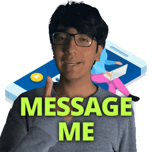 A Man Wearing Glasses Says Message Me In Green GIF