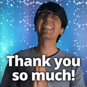 A Man Wearing Glasses Says Thank You So Much In Front Of A Blue Background GIF