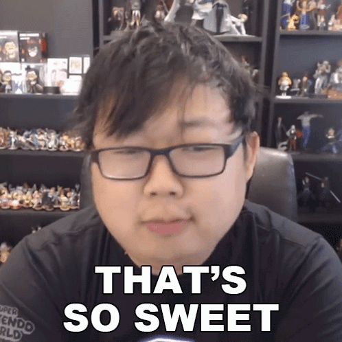 A Man Wearing Glasses Says " That 'S So Sweet " GIF