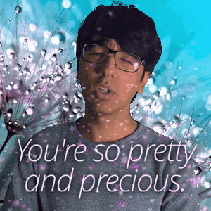A Man Wearing Glasses Says You 'Re So Pretty And Precious In Front Of A Dandelion GIF
