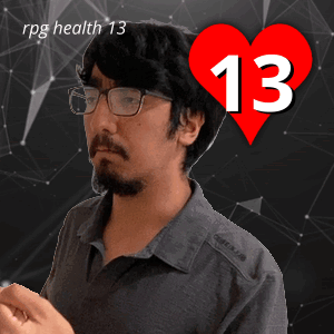 A Man Wearing Glasses Stands In Front Of A Heart With The Number 13 On It GIF