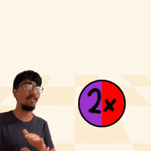 A Man Wearing Glasses Stands In Front Of A Sign That Says Multiplier + Speedy Tiplyspeedy GIF