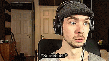 A Man Wearing Headphones And A Hat Says ' Screeches ' GIF