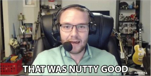 A Man Wearing Headphones And A Microphone Is Saying That Was Nutty Good GIF
