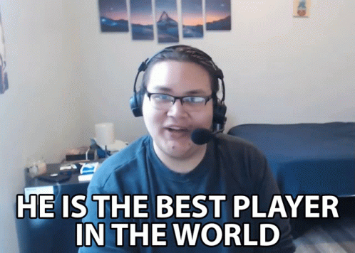 A Man Wearing Headphones And A Microphone Says He Is The Best Player In The World GIF