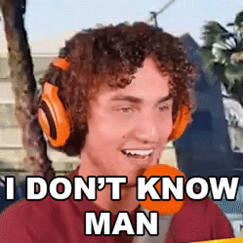 A Man Wearing Headphones And A Microphone Says I Do N't Know Man . GIF