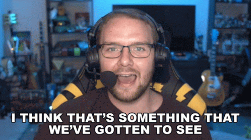 A Man Wearing Headphones And A Microphone Says " I Think That 'S Something That We 'Ve Gotten To See " GIF